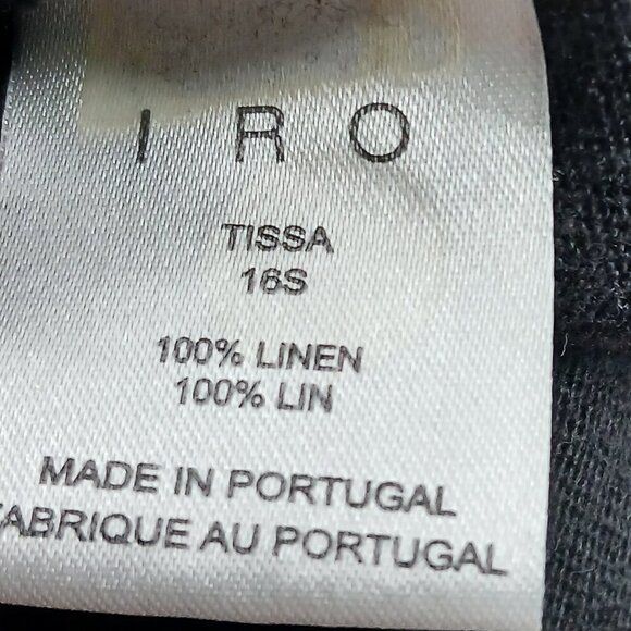 IRO Tissa Lace Up 100% Linen Tank Top Black Size XS - Picture 5 of 5